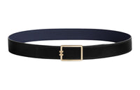 HERMES Calfskin Leather Belts Unisex Dark Blue Width  3.2CM