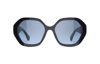 CHANEL Plate Frame Irregular Shape Sunglass Women's Blue