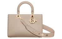 DIOR Cow Leather Shoulder Bag, Crossbody Bag, Handbag Medium Size Women's Rouge Beige