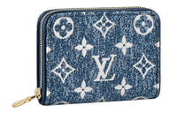 LOUIS VUITTON Zippy Coin Purse Denim Jacquard Navy Blue