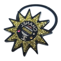 CHANEL Rhinestone Hair Ties Women's Black/Multicolor