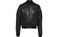 PRADA Long Sleeved Zipped Leather Bomber Jacket