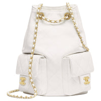 CHANEL Lambskin Backpack Women's Black