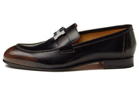 HERMES Paris Mokasin Shoes Men's Black Brown