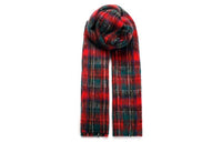 SAINT LAURENT Checked Fringed Scarf