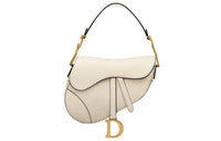 DIOR Saddle Grained Calfskin Saddle Bag Handbag, Shoulder Bag Women's White