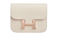 HERMES Constance Slim Epsom Leather Wallets Card Holders Fanny Pack Regular Women's 10 Craie Milkshake White