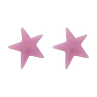 SAINT LAURENT Metal Resin Brass Earrings Women's Pink
