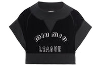 MIU MIU SS22 Raglan Sleeve T Shirt Women's Black