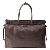PRADA Leather Tote Bag Shopping Bag Handbag Men's Cork Beige