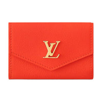 LOUIS VUITTON Calfskin Wallet Mini Women's Bright Orange