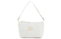 MIU MIU Cow Leather Patchwork Handbag Women's White