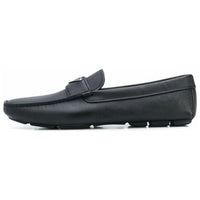 PRADA Logo-plaque Leather Loafers