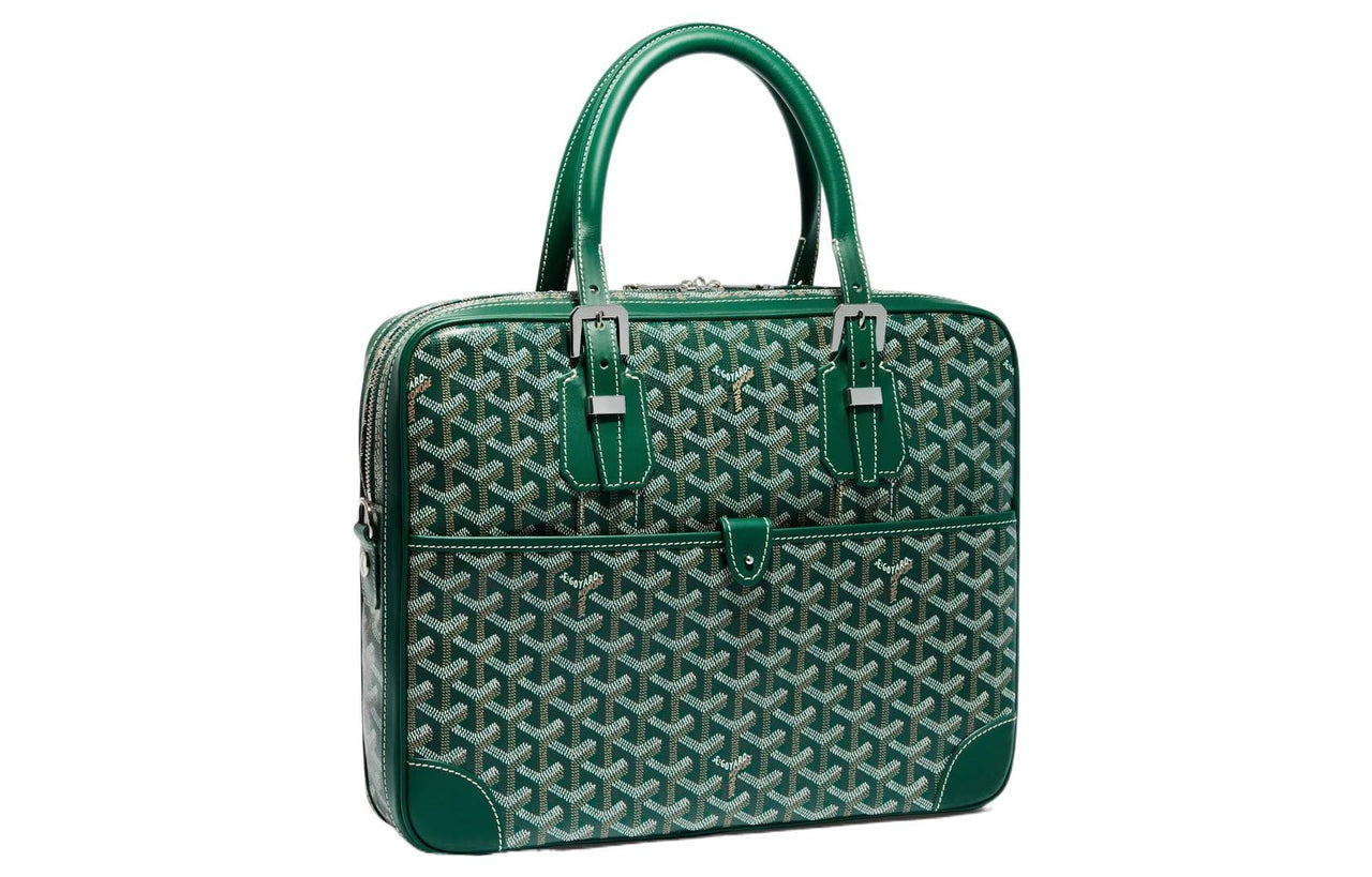GOYARD Ambassade Canvas With Leather Handbags Briefcases Small Size Unisex Green