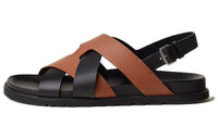 HERMES Heracles Strap Sandals Men's Black Brown
