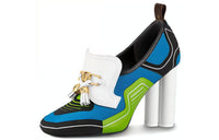 LOUIS VUITTON Swift Block Heel High Heels 11cm Women's Turquoise