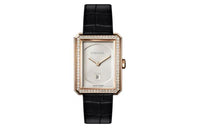 CHANEL BOY · FRIEND Wrist Watch Quartz Movement Crocodile Leather Strap 26.7mm Silver Dial Women's
