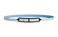 HERMES Roulis Buckle & Double-Sided Black Smooth Buckle Calfskin Leather Belts Women's Blue Width: 1.3cm