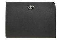 PRADA Cow Leather Clutch Regular Men's Black