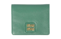 MIU MIU Leather Wallet Small Size Women's Green