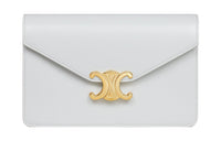 CELINE Calfskin Wallet Women's Moon White