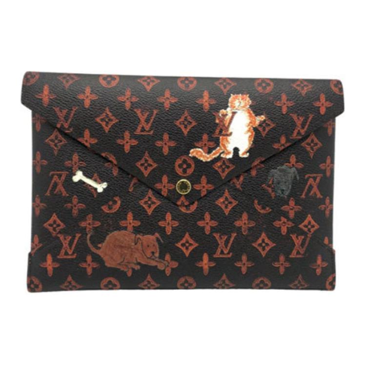 LOUIS VUITTON Pochette Kirigami Monogram Catogram Brown/Orange