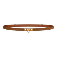 HERMES Calfskin Leather Belts Unisex Brown 1.8cm