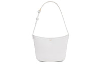 CELINE Croque Cow Leather Handbag, Shoulder Bag Women's White