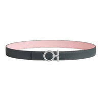 HERMES Calfskin Leather Belts Women's Black Width 2.4CM