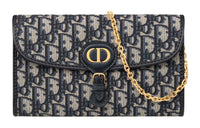 DIOR Bobby Fabric Card Holders Clutches Shoulder Bag Crossbody Bag Regular Women's Blue