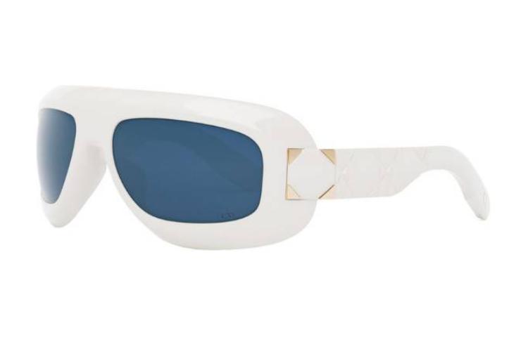DIOR   Irregular Shape Sunglasses Women's White
