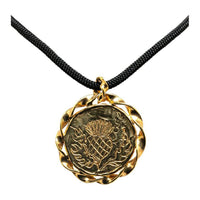 SAINT LAURENT 20th Century Plated Pineapple Discs Lariat Costume Necklace