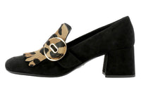 PRADA Chunky Heel High Heels 5.5cm Women's Black Brown