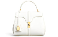 CELINE 16 Cow Leather Handbag Small Size Women's White