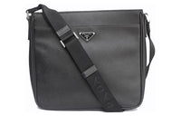 PRADA Leather Crossbody Bag Men's Black