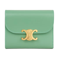 CELINE Triomphe Calfskin Wallet Trumpets Women's Green