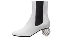 HERMES Nappa Ankle-Length Boots Women's White