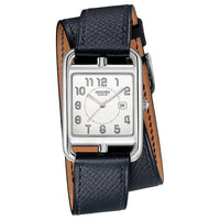 HERMES Cape Cod Collection Wrist Watch Quartz Movement Cowhide Strap 37*29mm White Dial Women's Watch