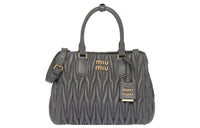MIU MIU Sheepskin Shoulder Bag Crossbody Bag Handbag Women's Light Gray