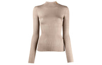 SAINT LAURENT FW21 Slim Fit Sweater Women's Khaki Gray
