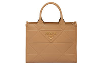 PRADA Symbole Leather Tote Bag Shopping Bag Handbag Small Size Women's Caramel