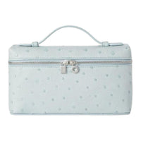 Loro Piana ExtraPocket Ostrich Leather Crossbody One Shoulder Handbag Women's Mint Breeze & Antique Silver