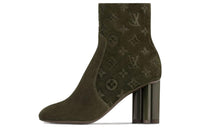 LOUIS VUITTON Silhouette Ankle Boots 8cm Women's Green
