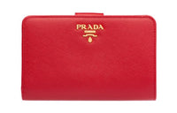 PRADA Leather Wallet Women's Red