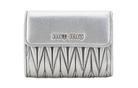 MIU MIU Sheepskin Wallet Women's Silver