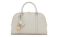 SAINT LAURENT Smooth Cow Leather Luggage Bag, One Shoulder Handbag Women's White