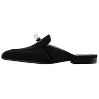 HERMES Wrap toe Slippers Women's Black