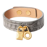 Loro Piana Cow Leather Wristbands Women's Gray