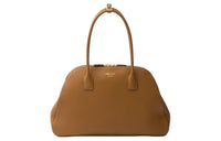 PRADA Leather Handbag Medium Size Women's Caramel Brown