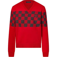 LOUIS VUITTON Damier V Neck Wool Pullover